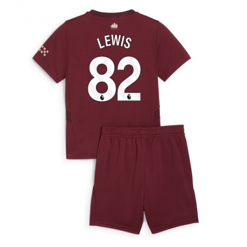 Dětský fotbalový dres Manchester City Rico Lewis #82 2024-25 Třetí Krátký Rukáv (+ trenýrky)